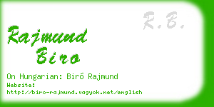 rajmund biro business card